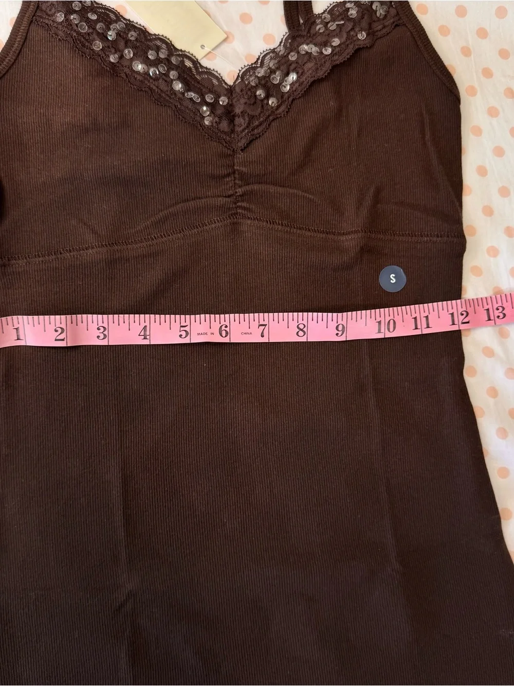 NWT Hollister 25 Years Limited Edition Brown Sequin Lace Cami Tank Top - Picture 5 of 6
